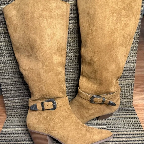 Portland Tan Suede Boots Sz 8 - Picture 12 of 14